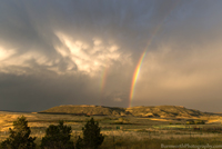 rainbow, clouds